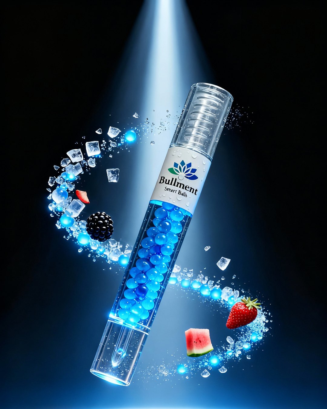 Bullment Smart Balls tube — aroma beads and fruit in a spotlight